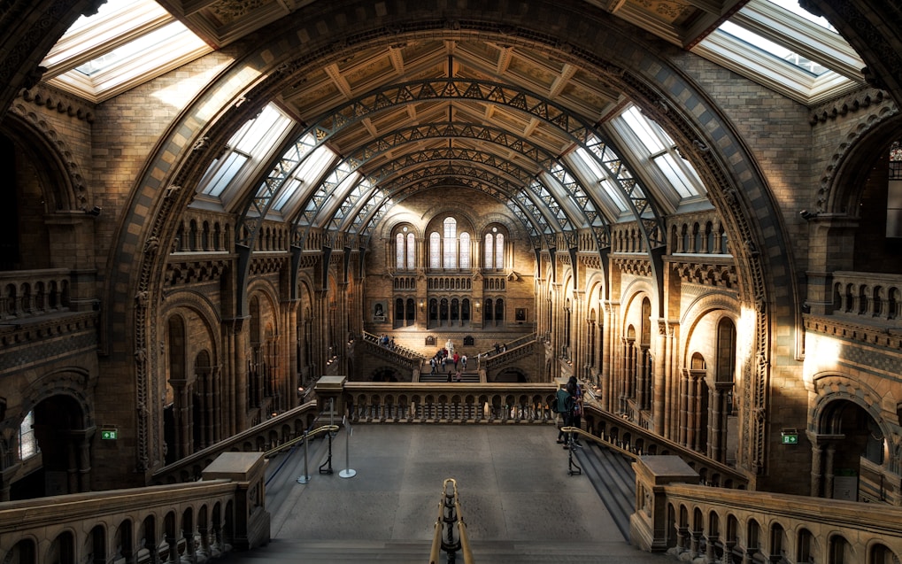 The central hall of a historic museum